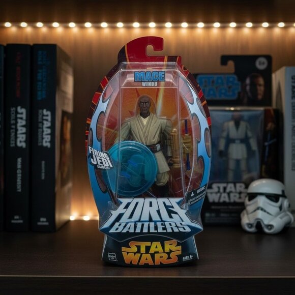 Star Wars Force Battlers Mace Windu Action Figure Jedi Weapon Toy Collectible - Picture 2 of 8